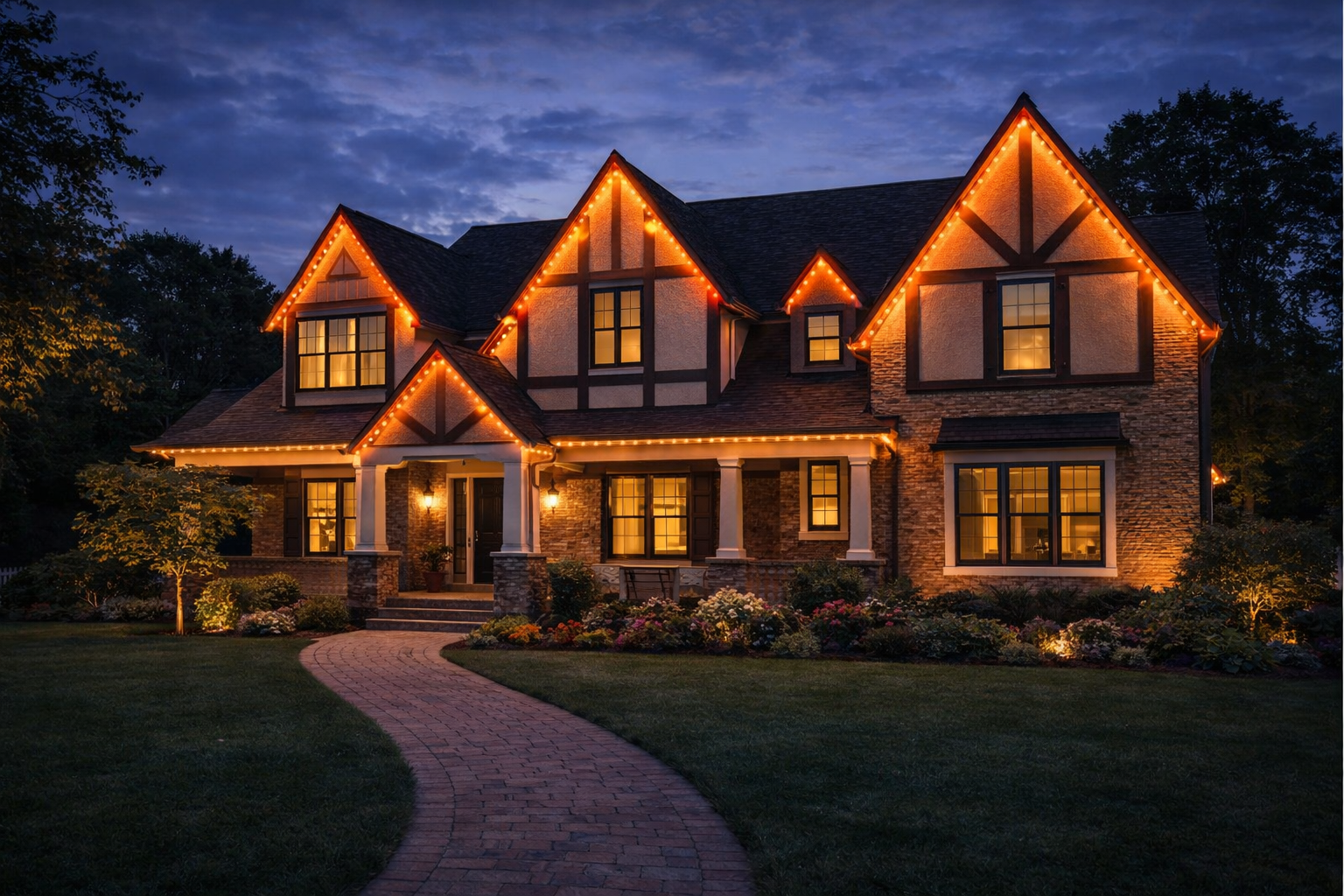 Permanent lighting in warm tones